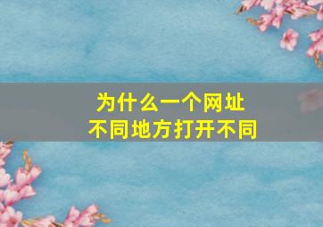 为什么一个网址 不同地方打开不同